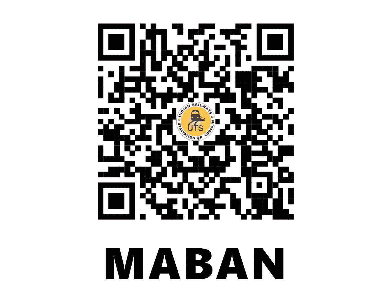 UTS QR Code for MABAN - MABN (WC - MADHYA PRADESH)